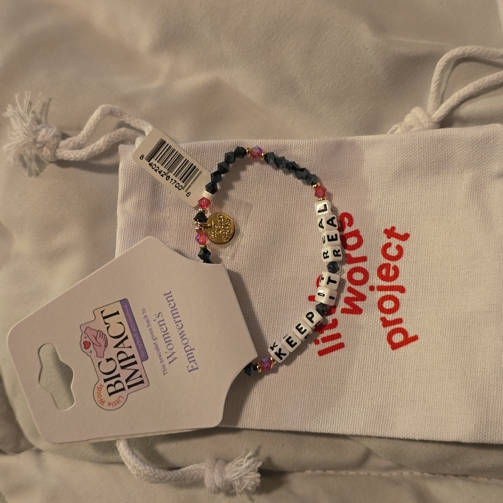 Little Words Project 'Keep It Real' Bracelet - Pink and Black